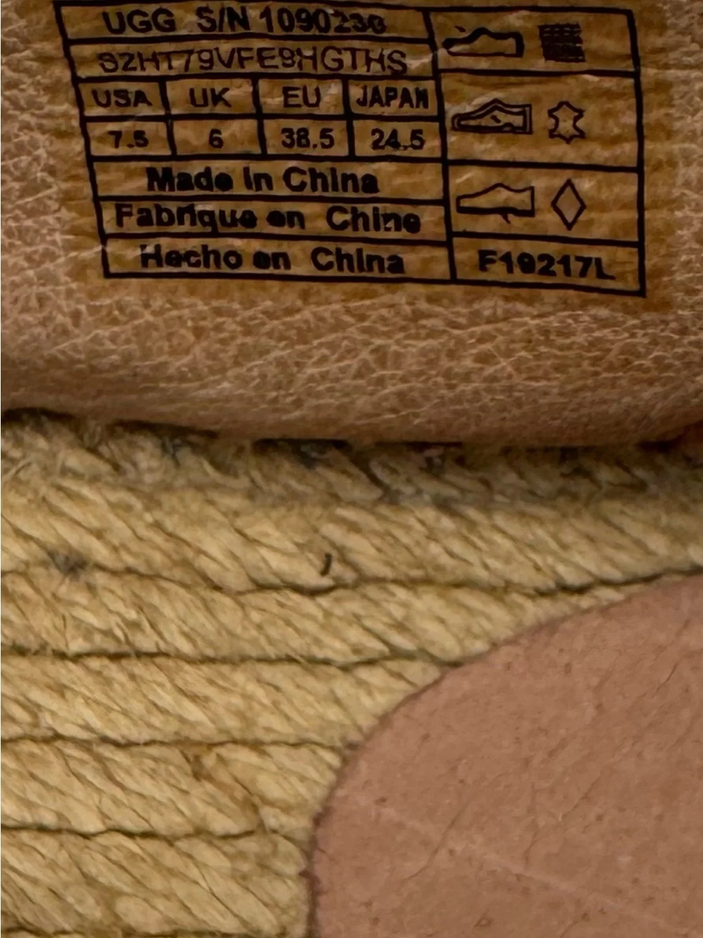 UGG Women’s Espadrille Slip-Ons in Cream with Yellow and Tan Stripes Size 7.5